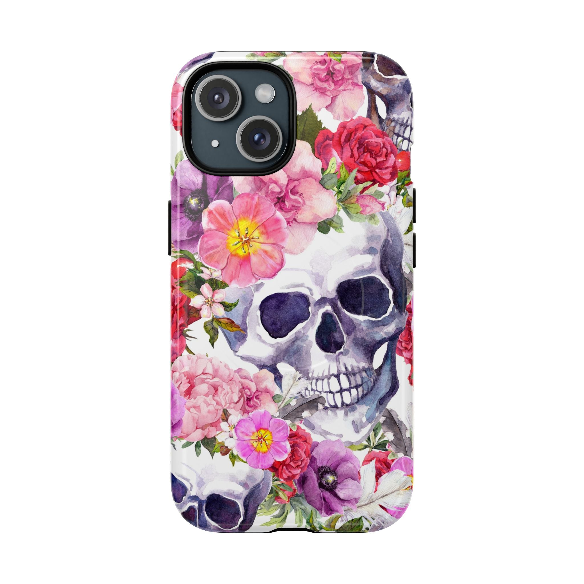 Floral Skull Tough Magnetic Phone Case