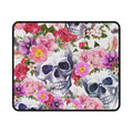 Floral Skull Mouse Pad — Gothic Watercolour Gaming Mousepad with Roses