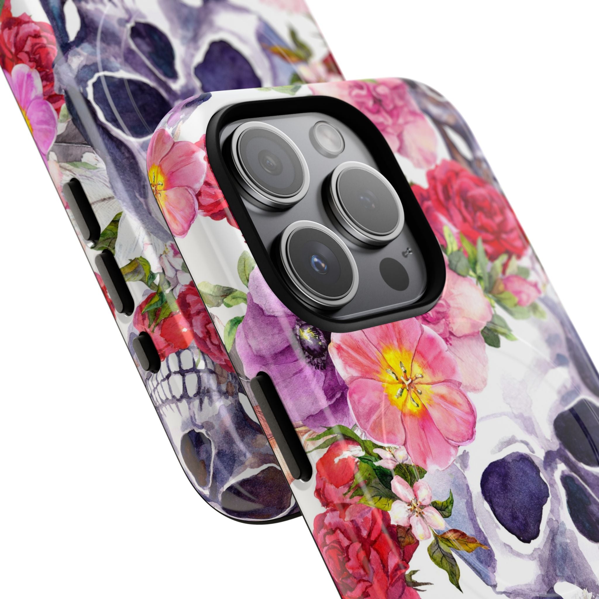 Floral Skull Tough Magnetic Phone Case