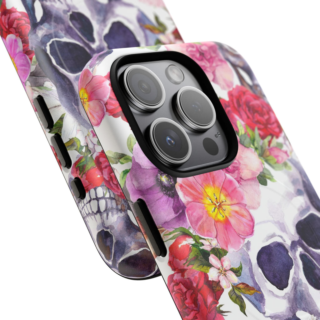 Floral Skull Tough Magnetic Phone Case