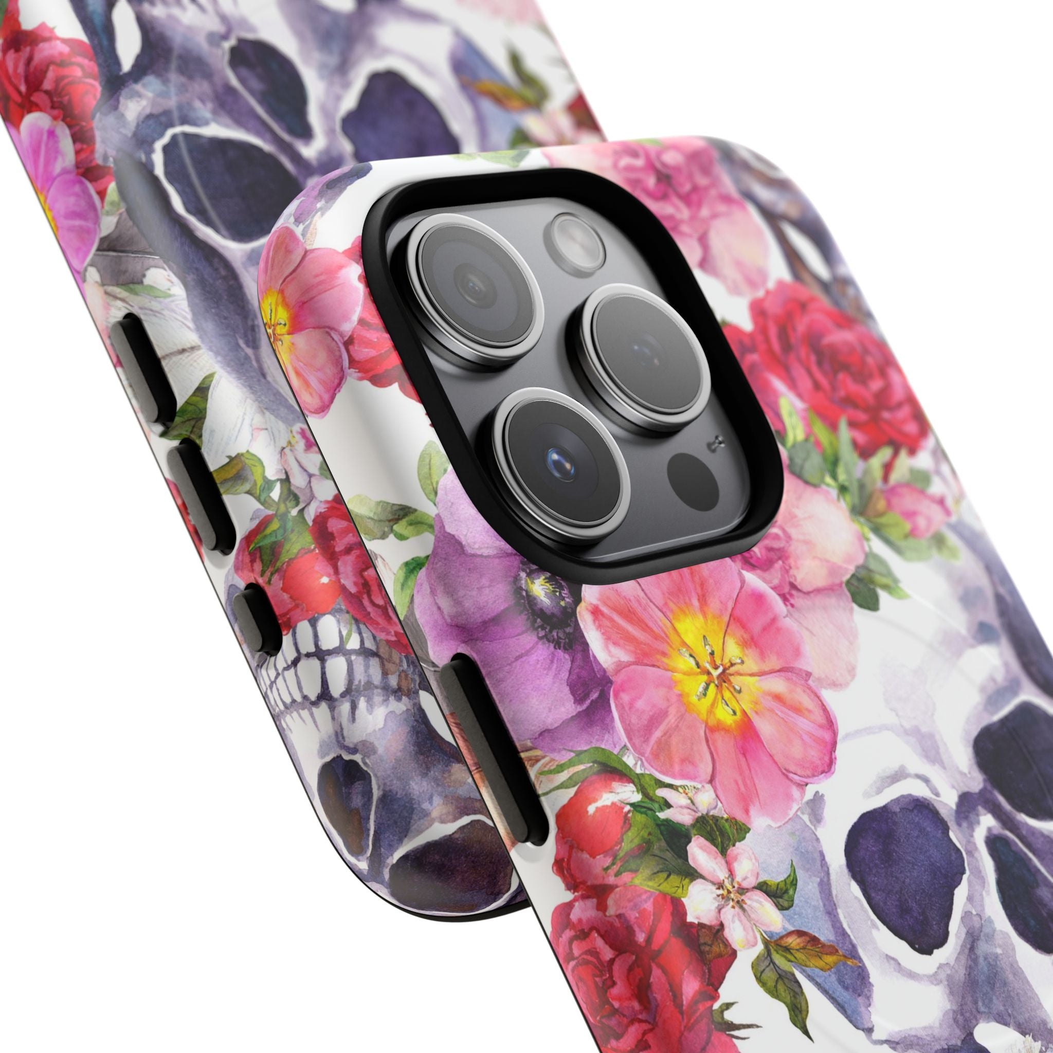 Floral Skull Tough Magnetic Phone Case