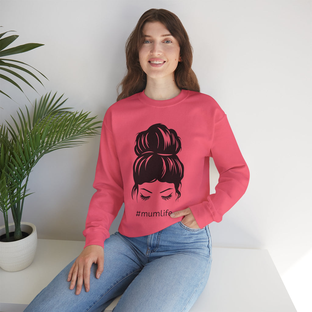 #mumlife Messy Bun Illustration Crewneck