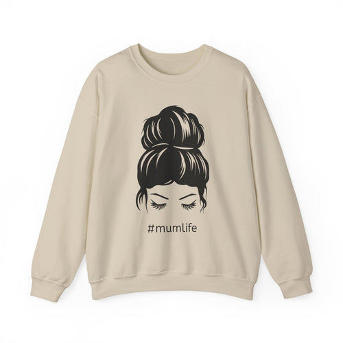#mumlife Messy Bun Illustration Crewneck