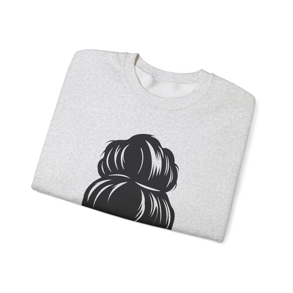 #mumlife Messy Bun Illustration Crewneck