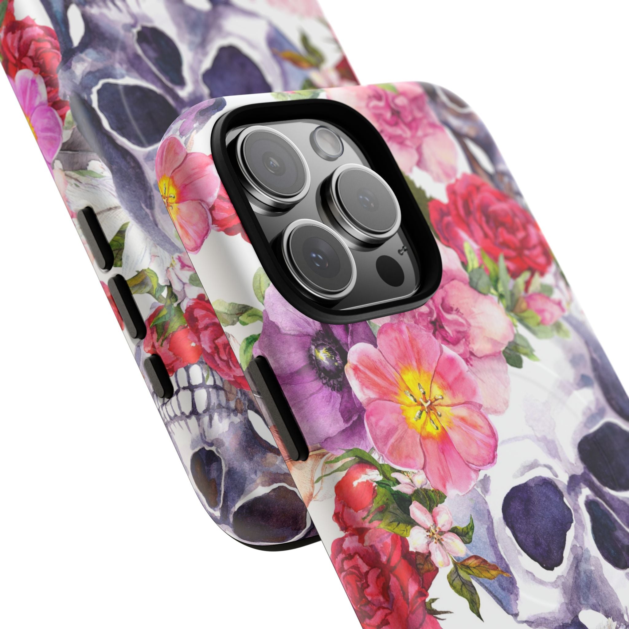 Floral Skull Tough Magnetic Phone Case
