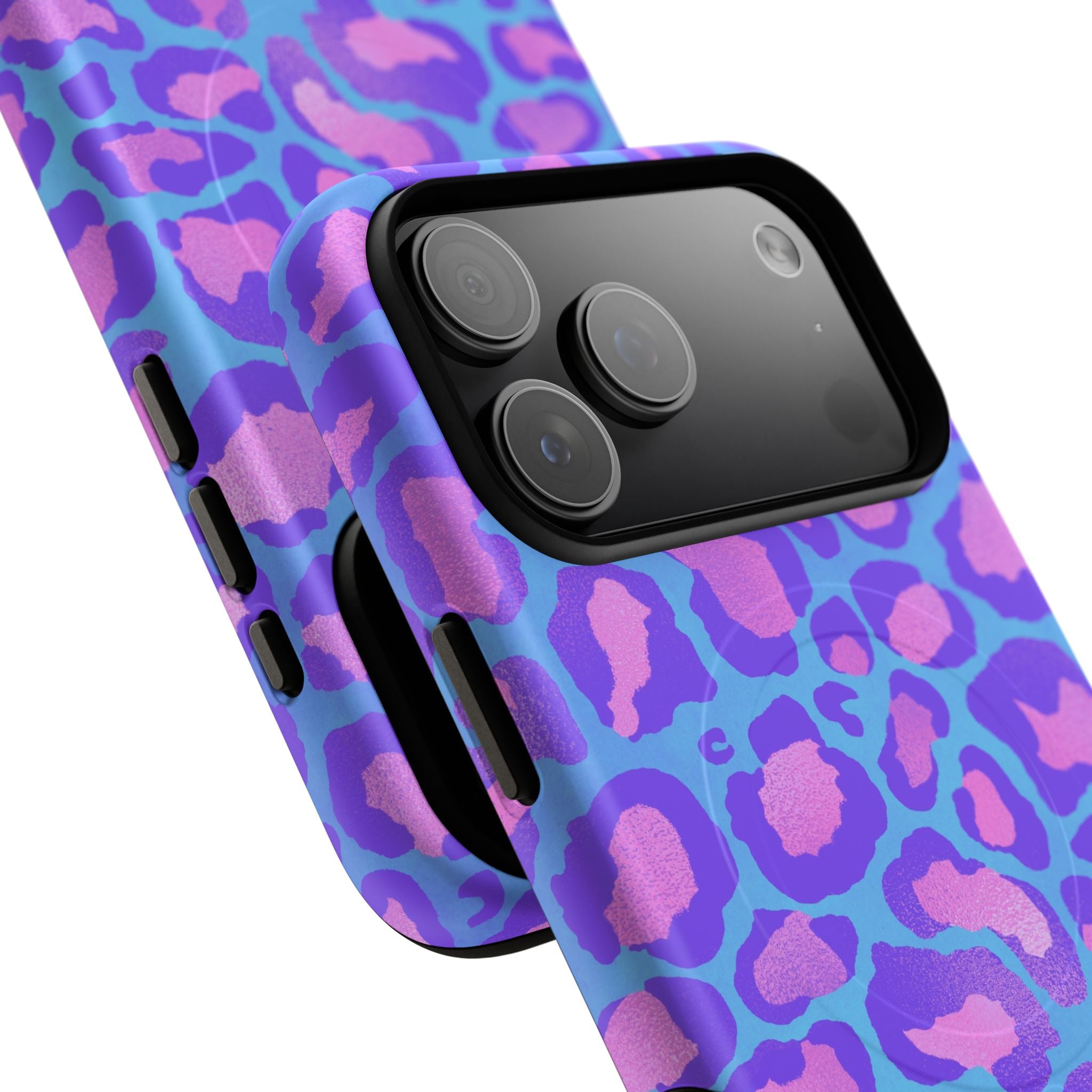 Purple Leopard Tough Magnetic Phone Case