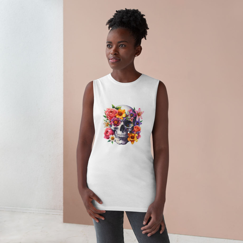 Floral Skull Tank Top