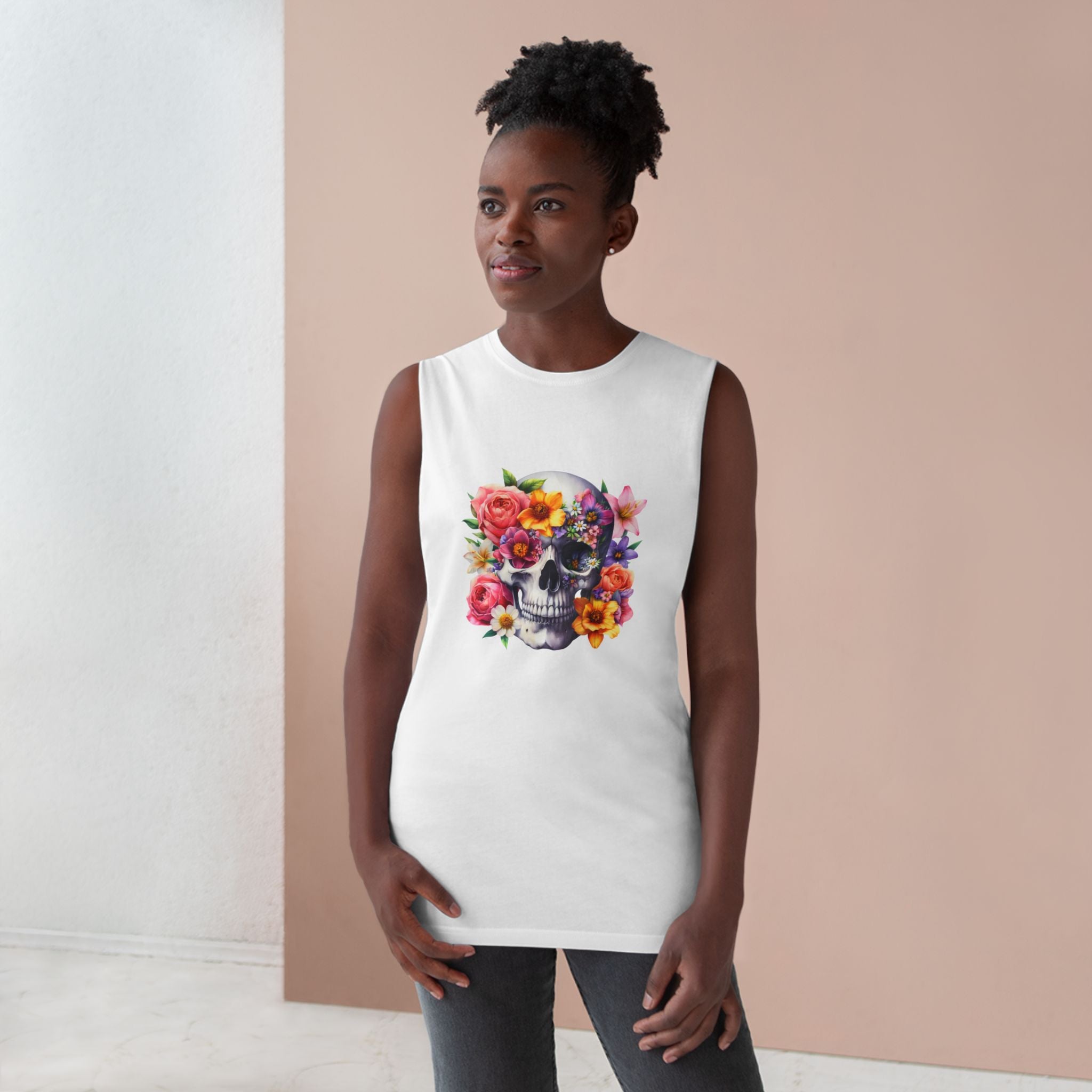 Floral Skull Tank Top