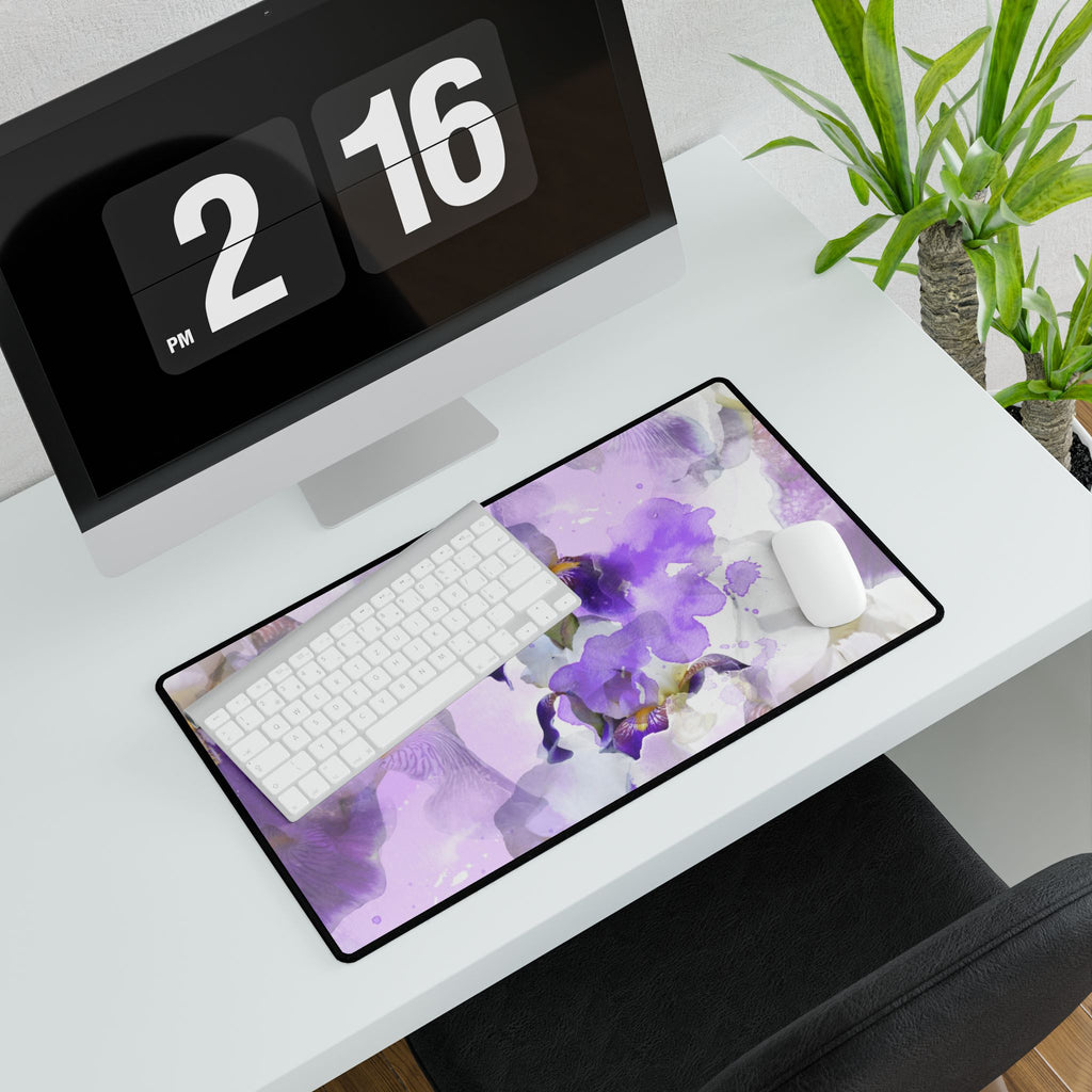 Lavender Iris Watercolour Desk Mat