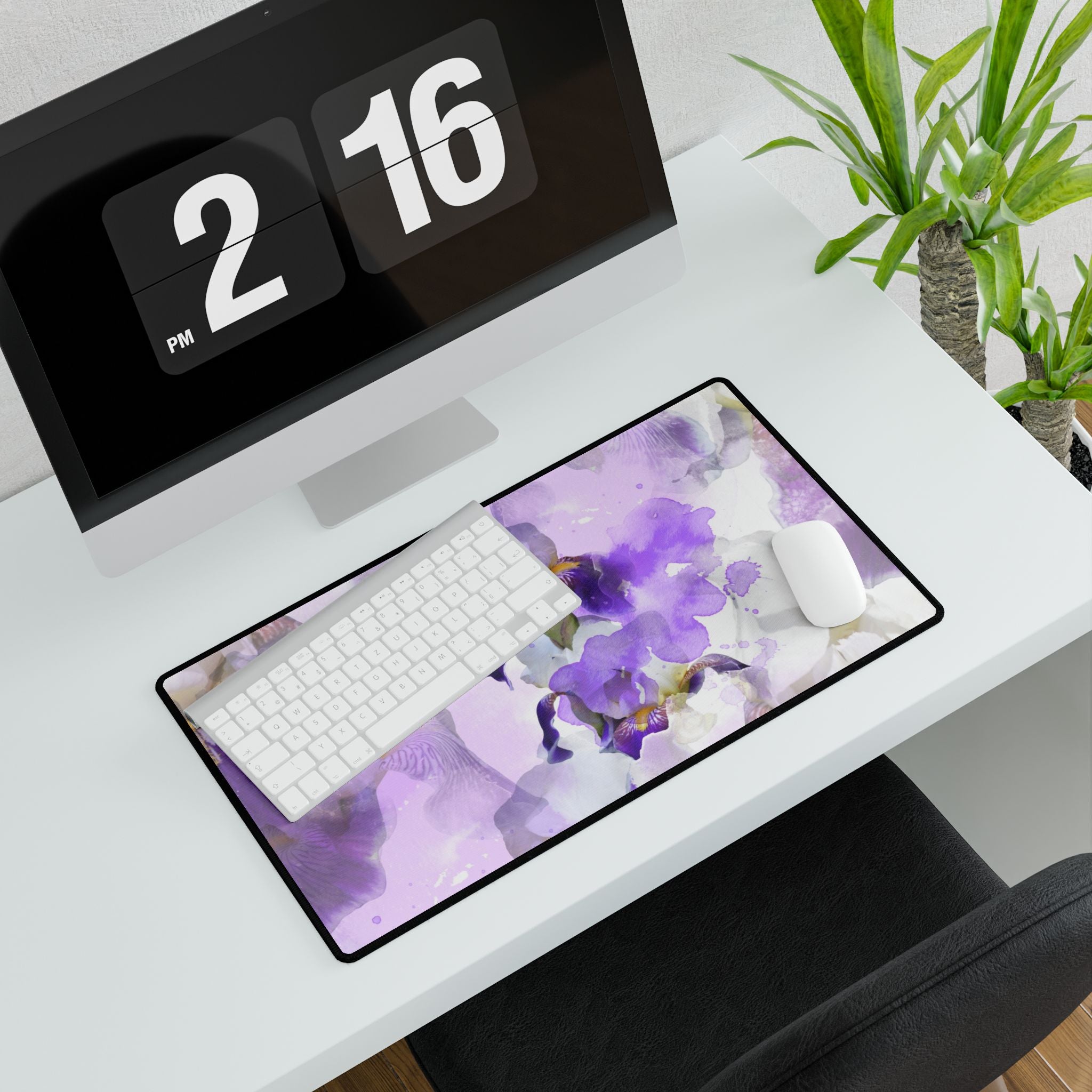 Lavender Iris Watercolour Desk Mat
