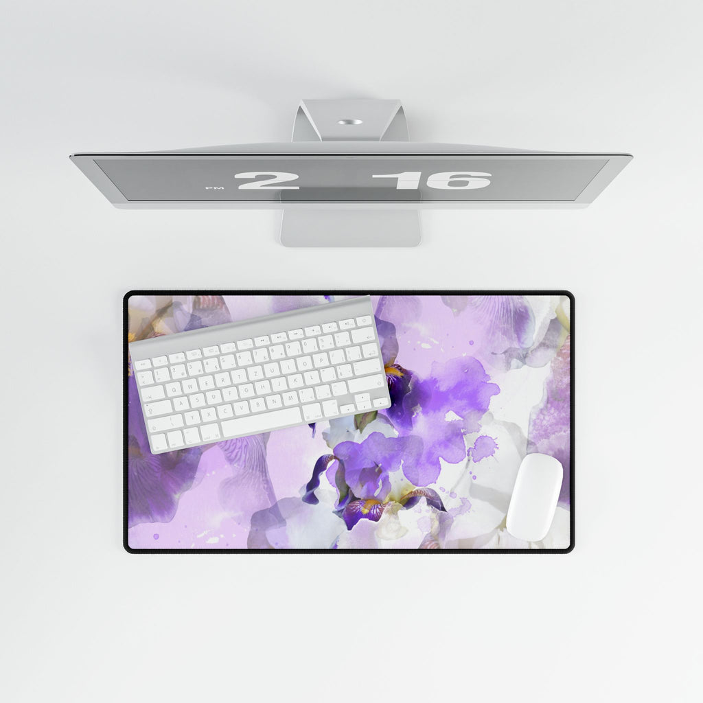 Lavender Iris Watercolour Desk Mat