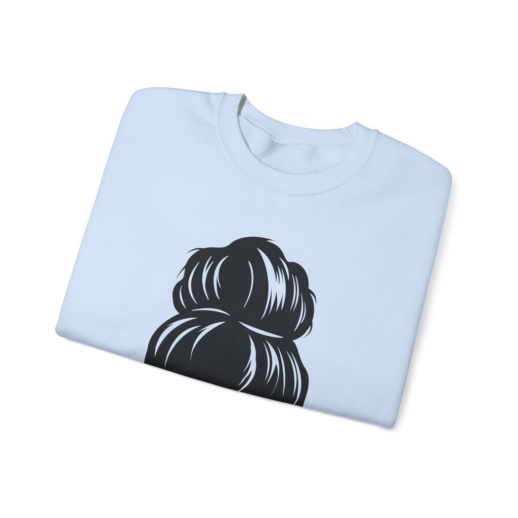 #mumlife Messy Bun Illustration Crewneck