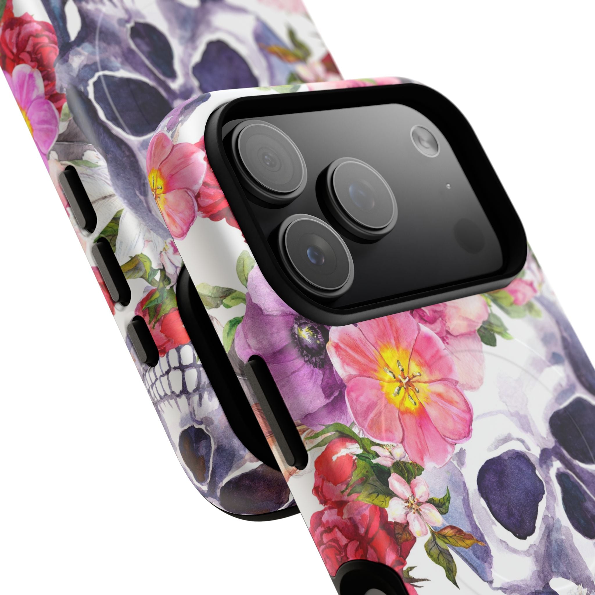 Floral Skull Tough Magnetic Phone Case