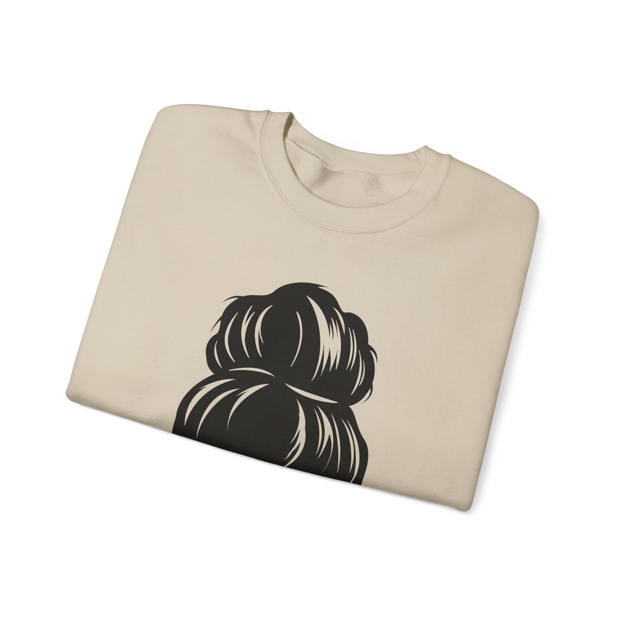 #mumlife Messy Bun Illustration Crewneck