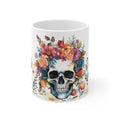 Floral Skull Coffee Mug Autumn Colours