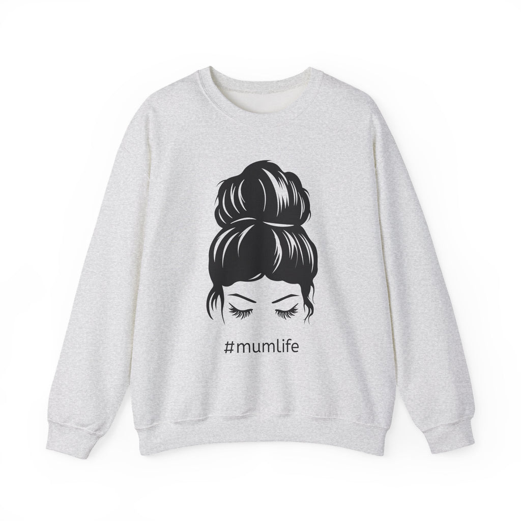 #mumlife Messy Bun Illustration Crewneck