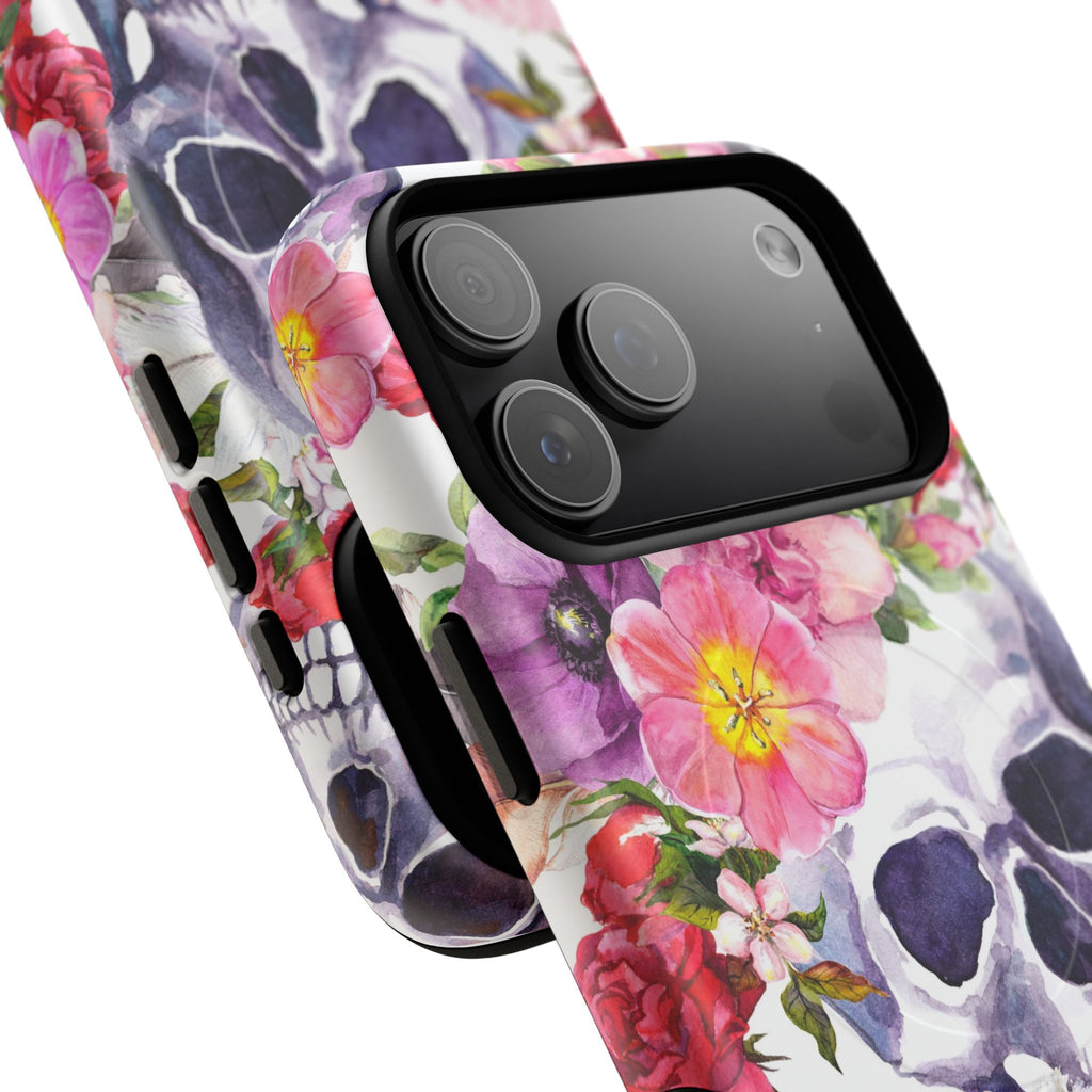 Floral Skull Tough Magnetic Phone Case