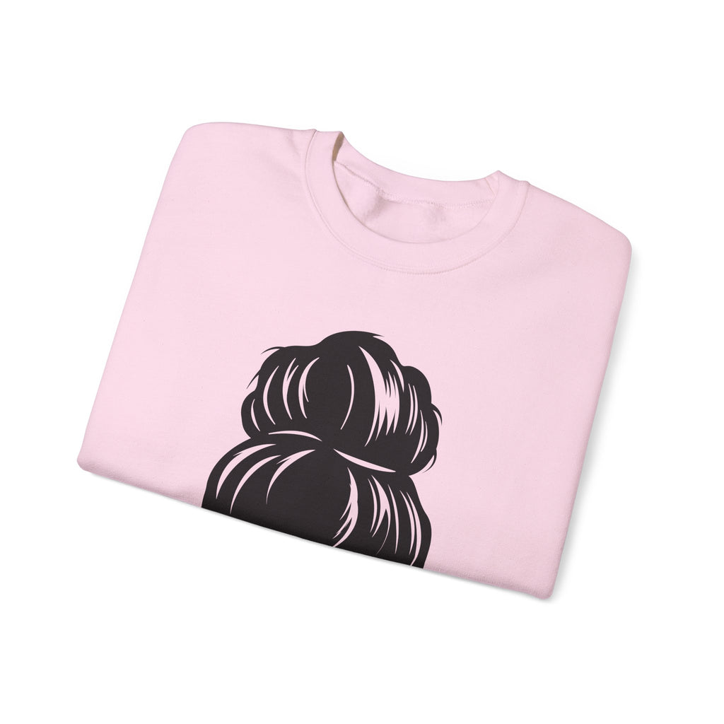 #mumlife Messy Bun Illustration Crewneck
