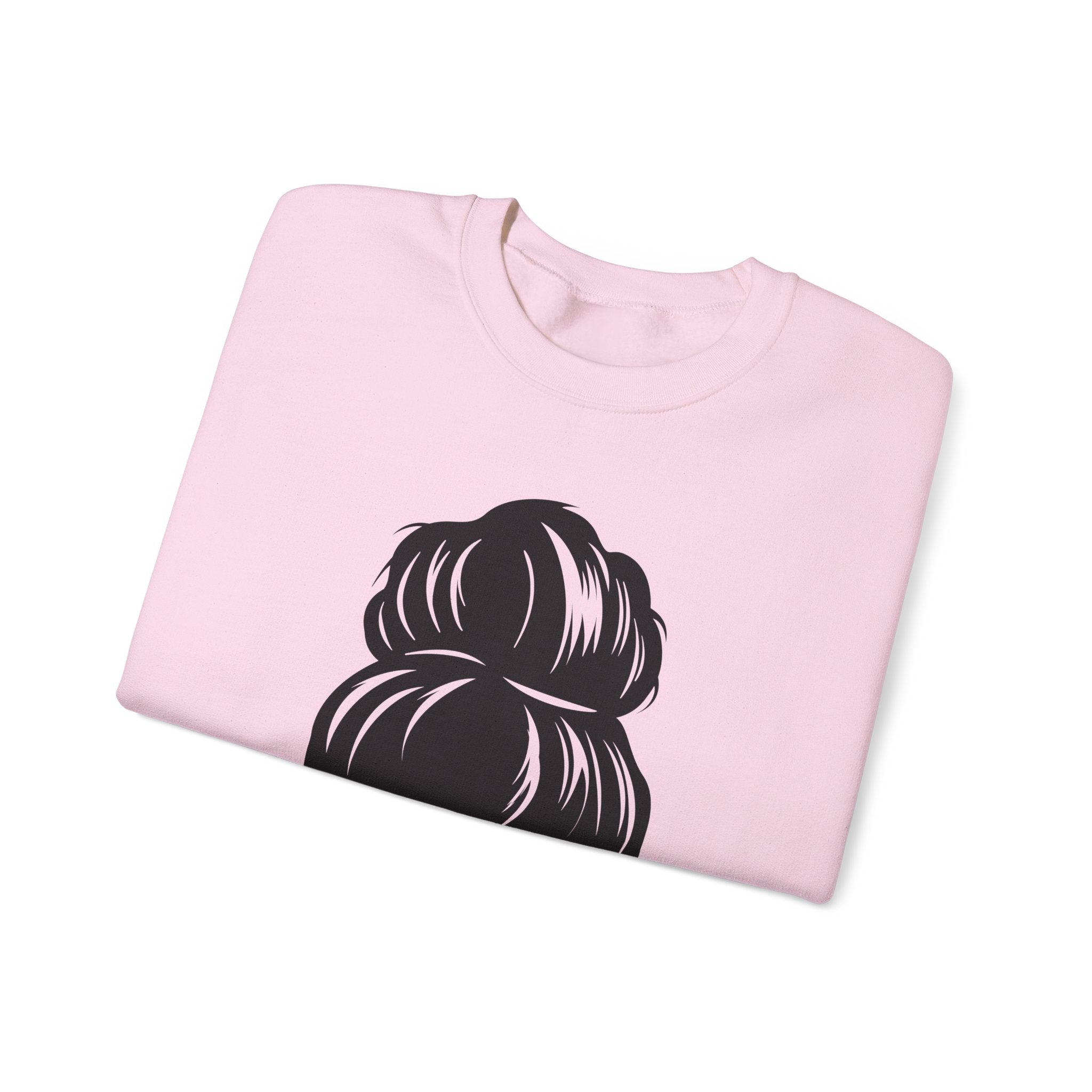 #mumlife Messy Bun Illustration Crewneck