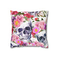 Floral Skull Square Pillowcase Cover