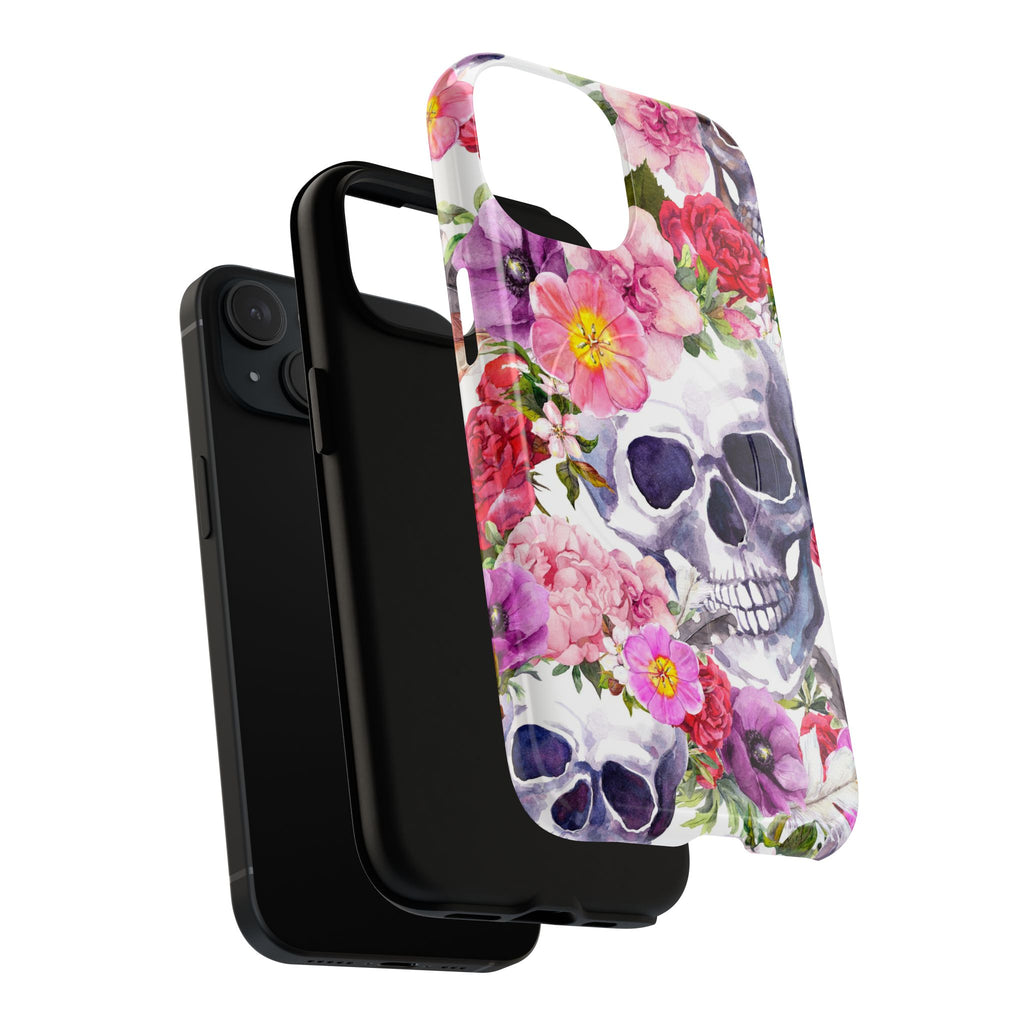 Floral Skull Tough Magnetic Phone Case
