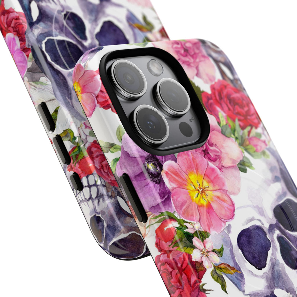 Floral Skull Tough Magnetic Phone Case