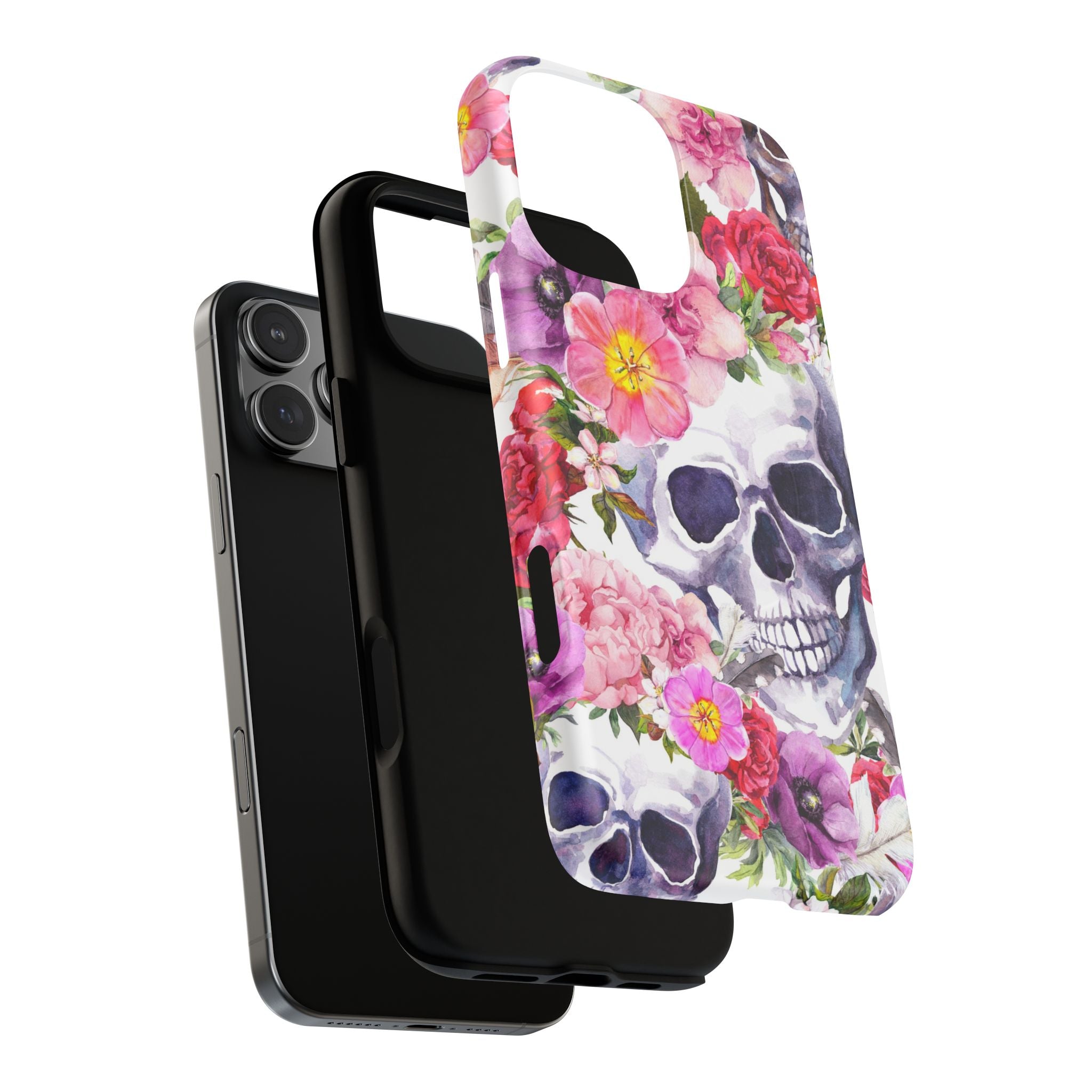 Floral Skull Tough Magnetic Phone Case