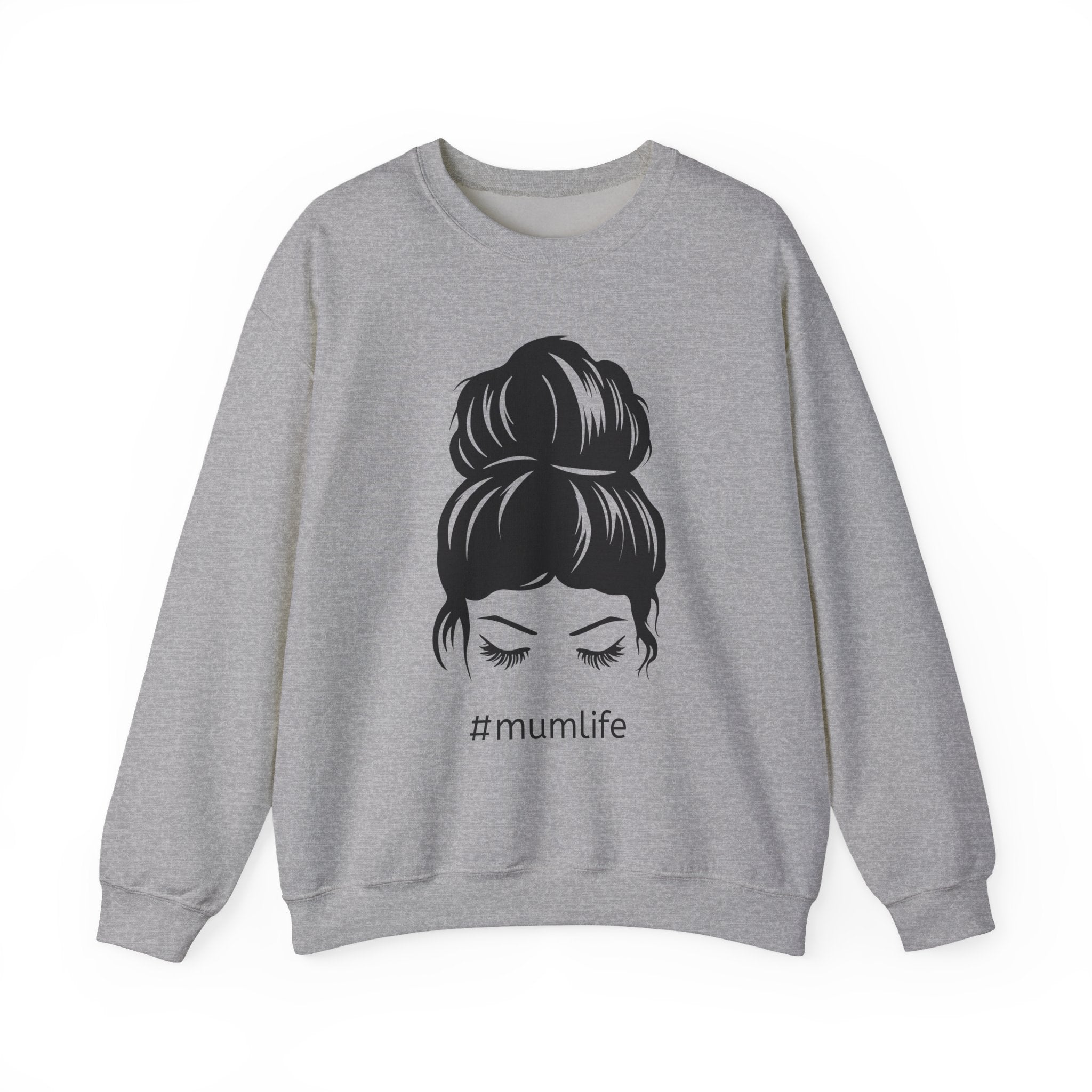 #mumlife Messy Bun Illustration Crewneck