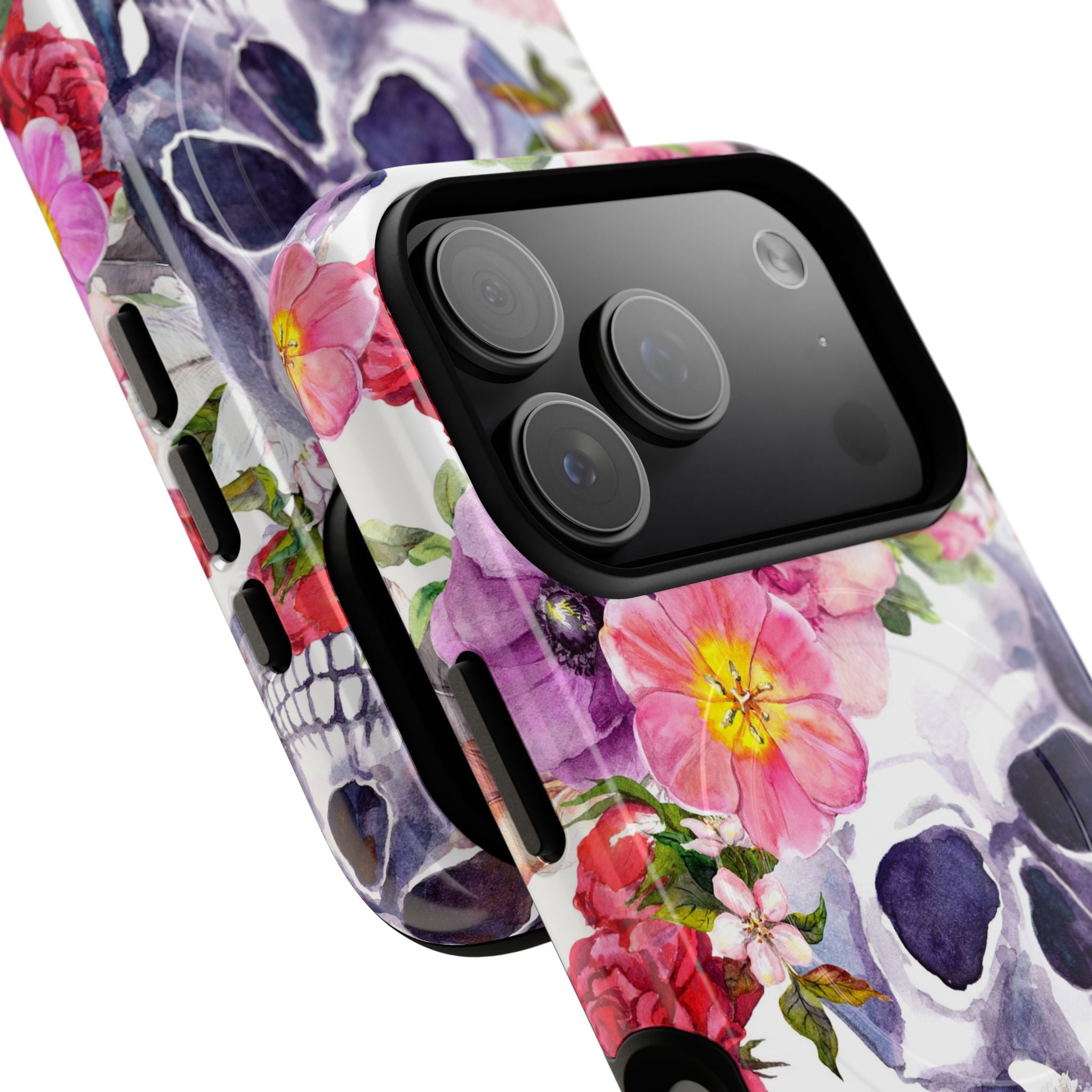 Floral Skull Tough Magnetic Phone Case
