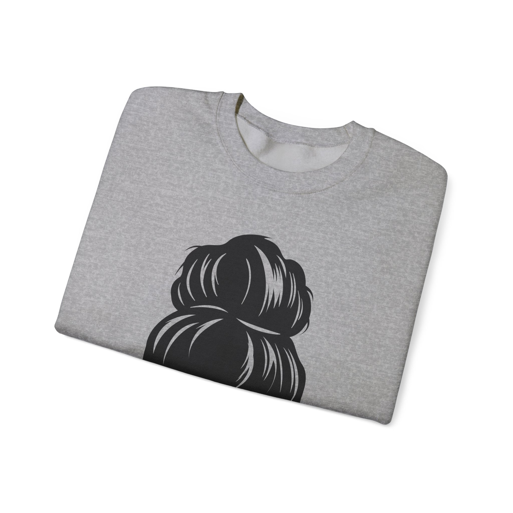 #mumlife Messy Bun Illustration Crewneck