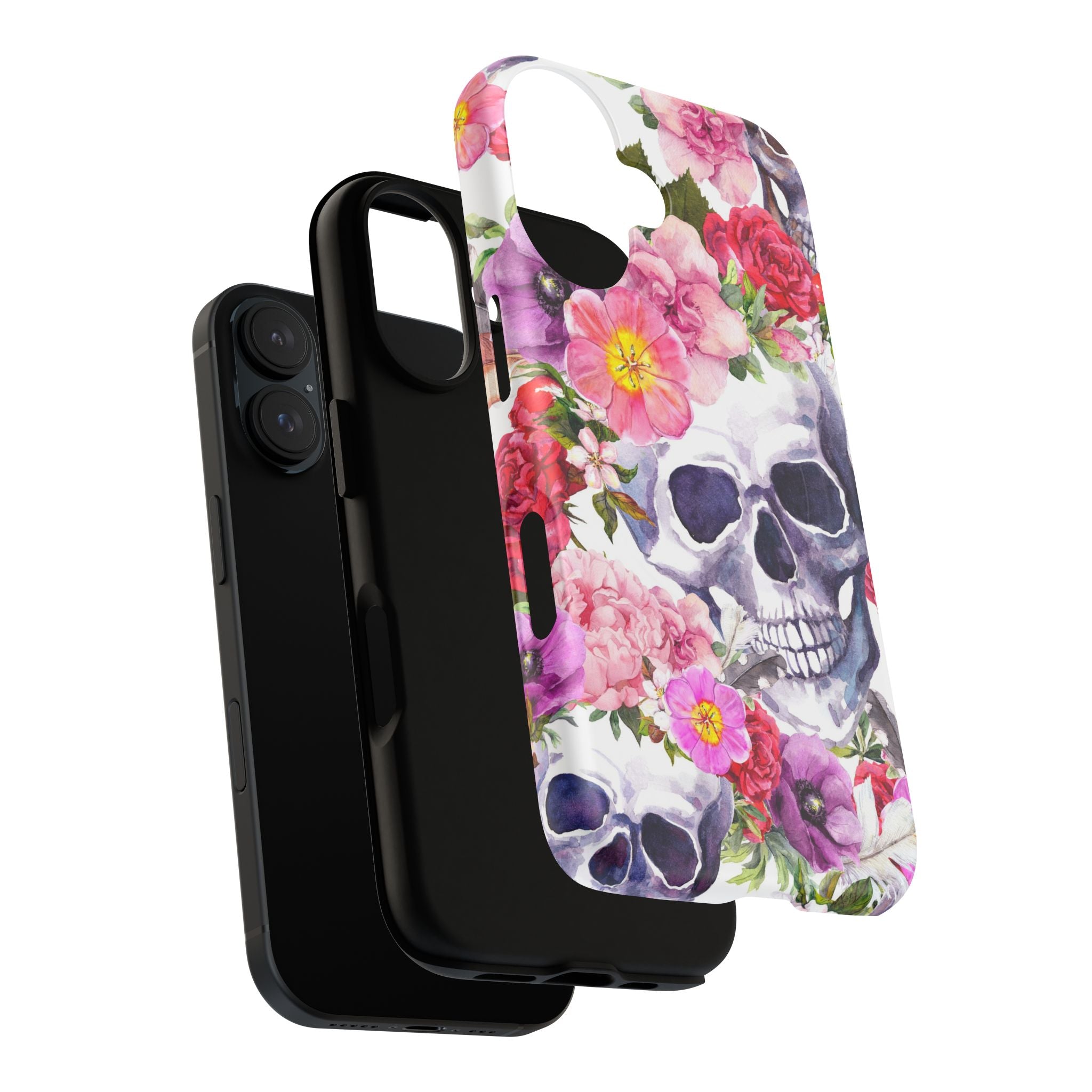 Floral Skull Tough Magnetic Phone Case