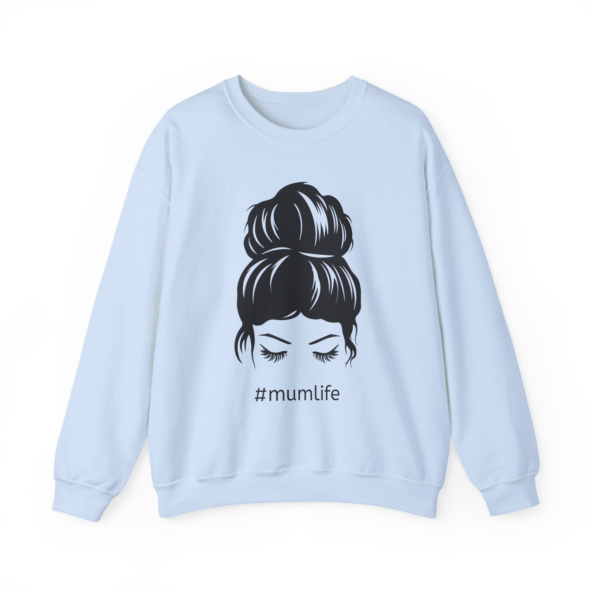 #mumlife Messy Bun Illustration Crewneck