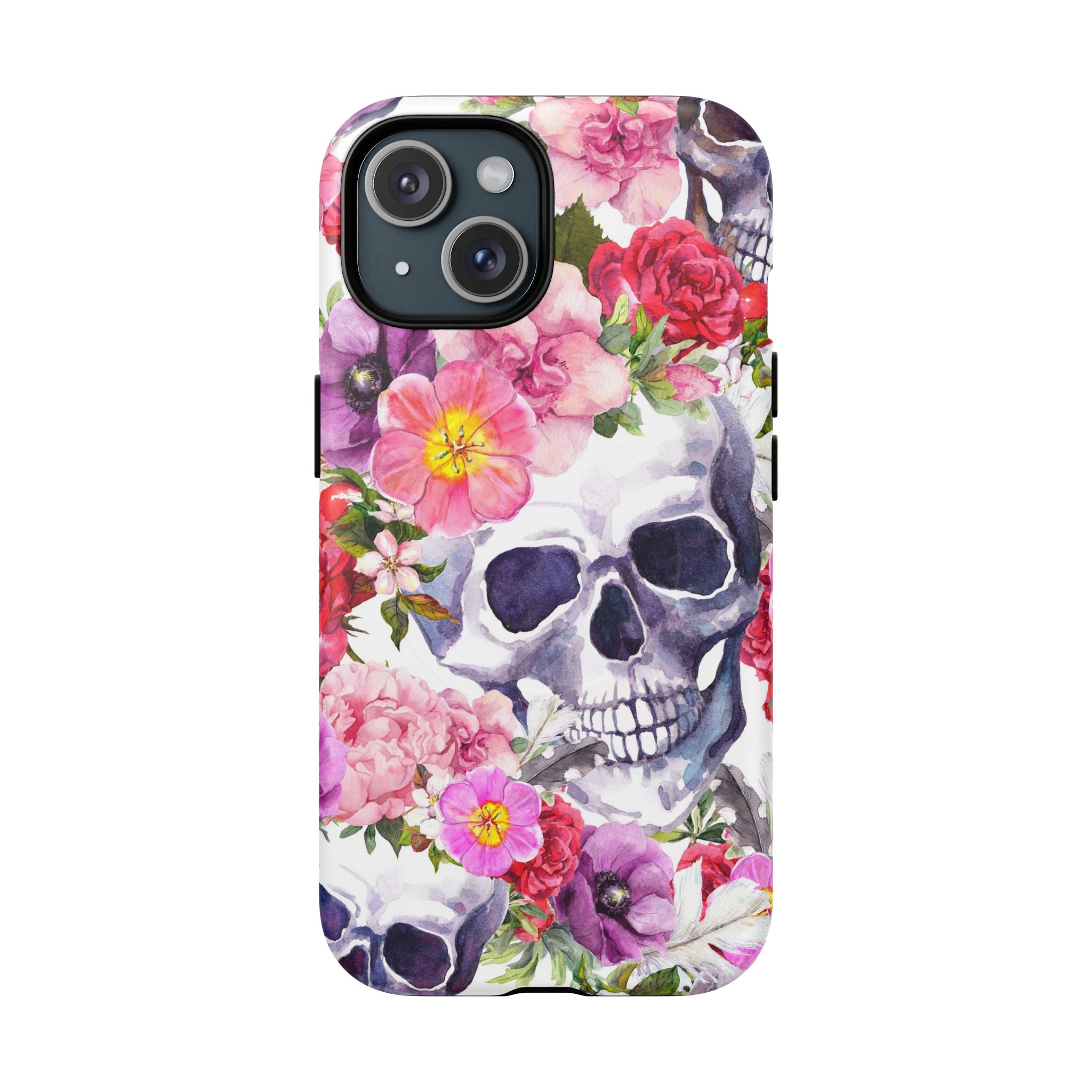 Floral Skull Tough Magnetic Phone Case