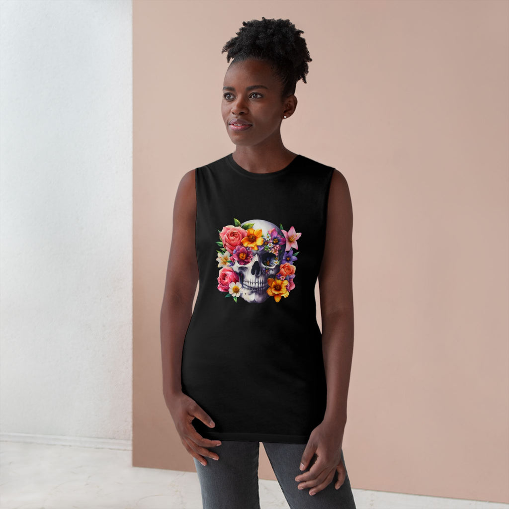 Floral Skull Tank Top