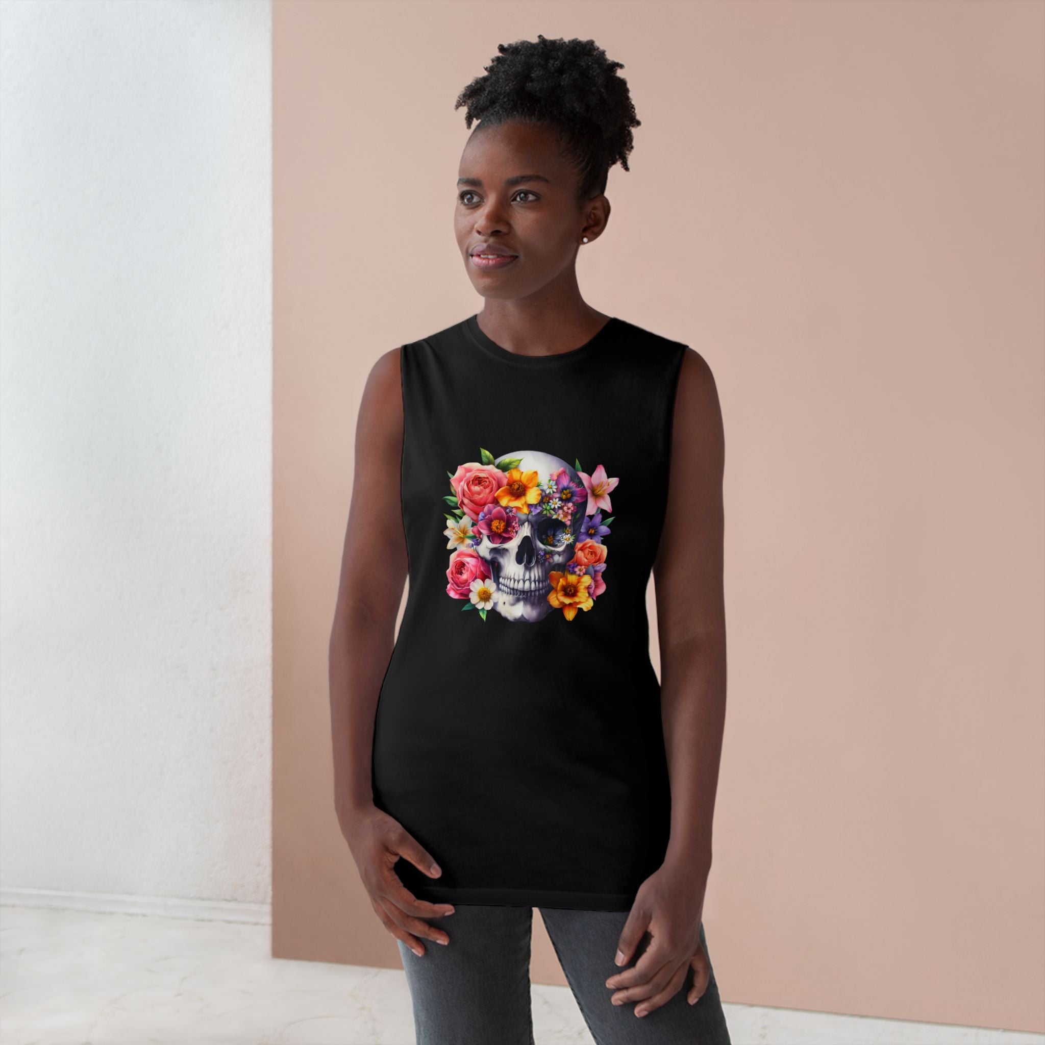 Floral Skull Tank Top