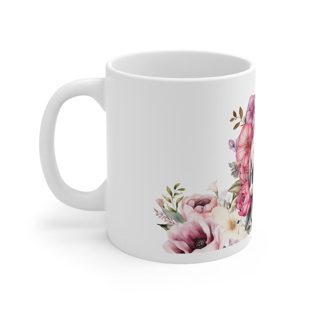 Floral Skull Ceramic Mug
