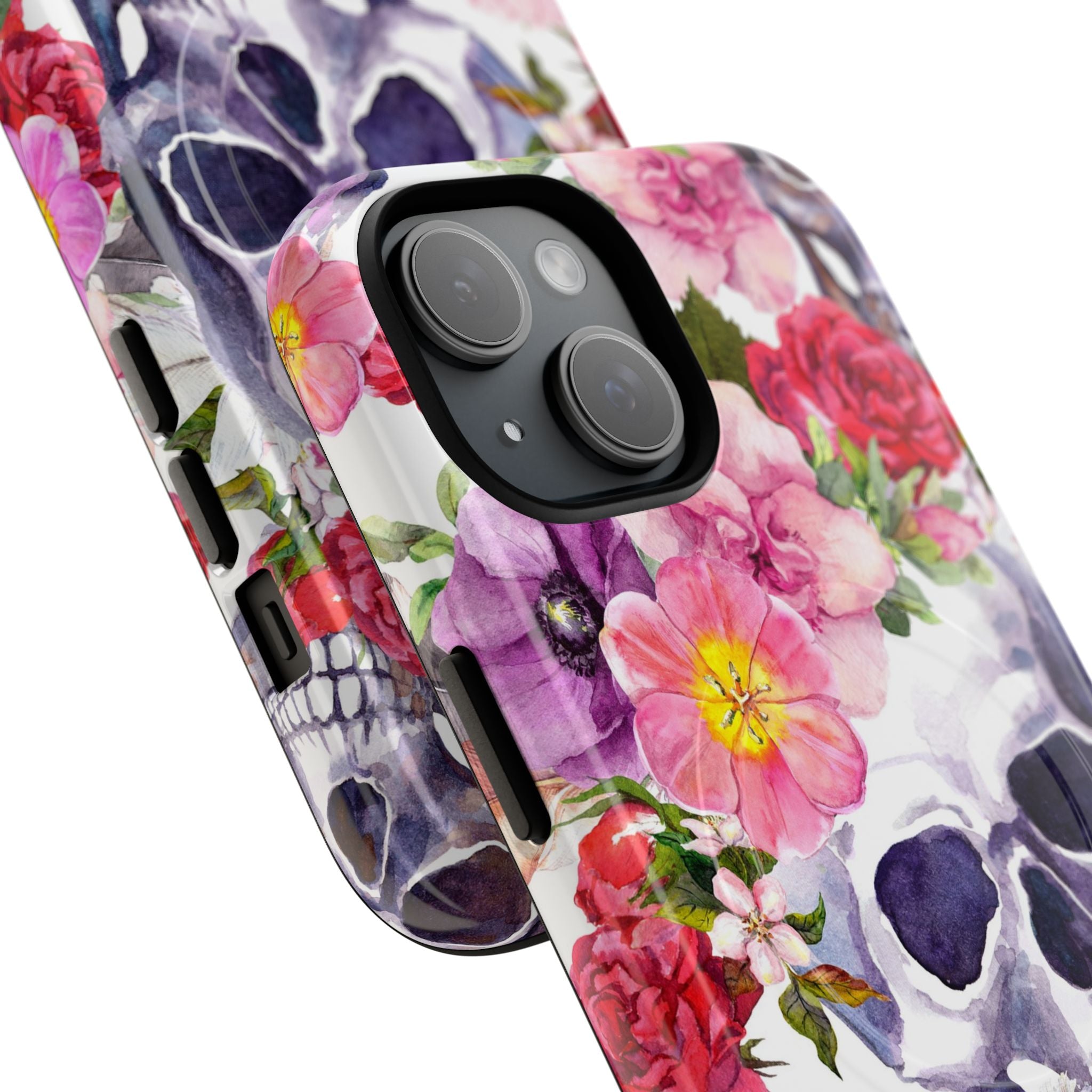 Floral Skull Tough Magnetic Phone Case