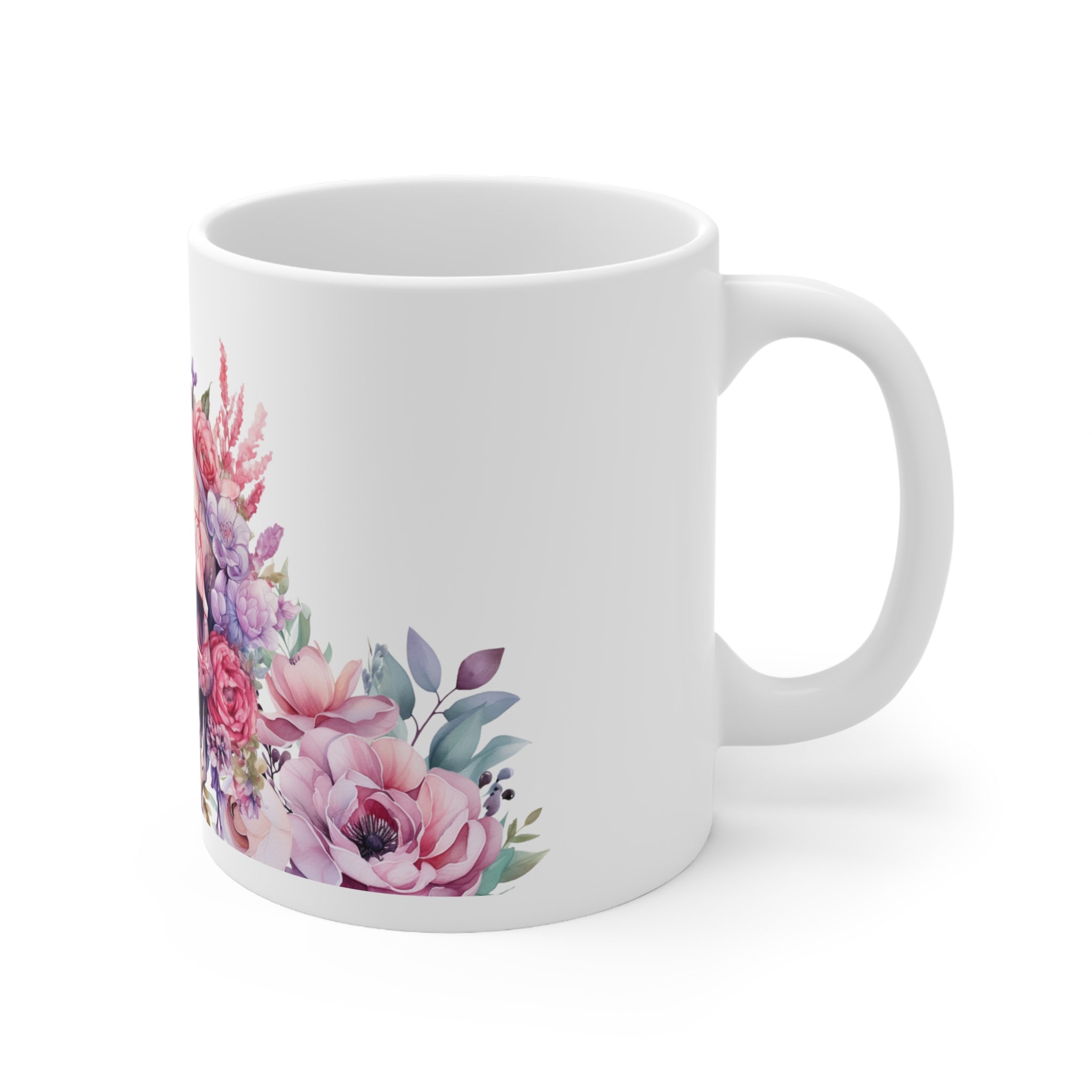 Floral Skull Ceramic Mug