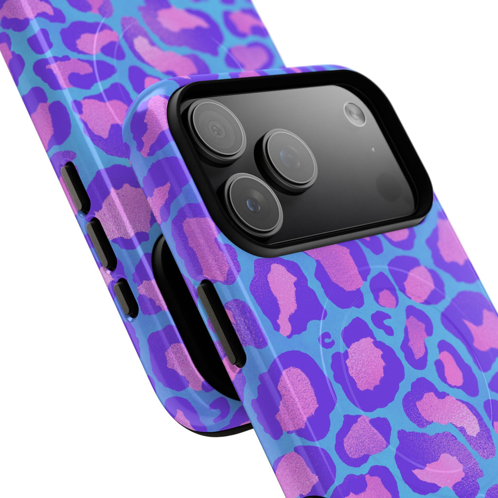 Purple Leopard Tough Magnetic Phone Case