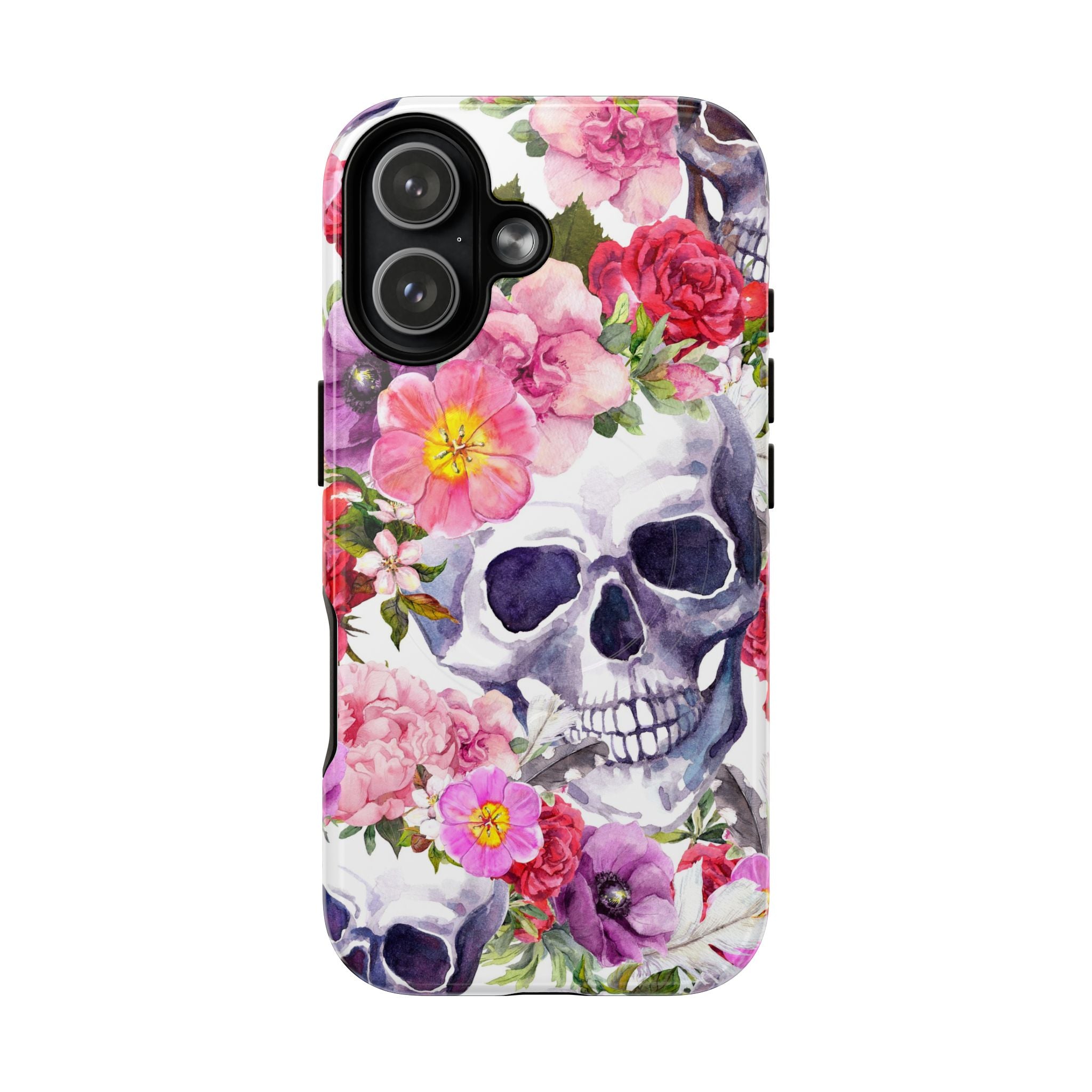 Floral Skull Tough Magnetic Phone Case