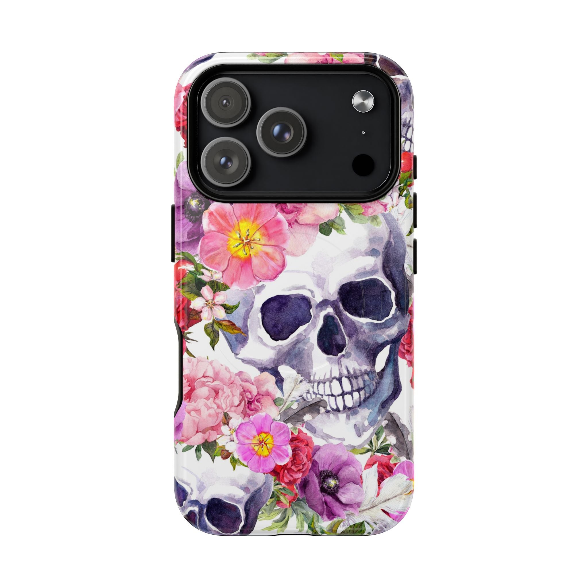 Floral Skull Tough Magnetic Phone Case