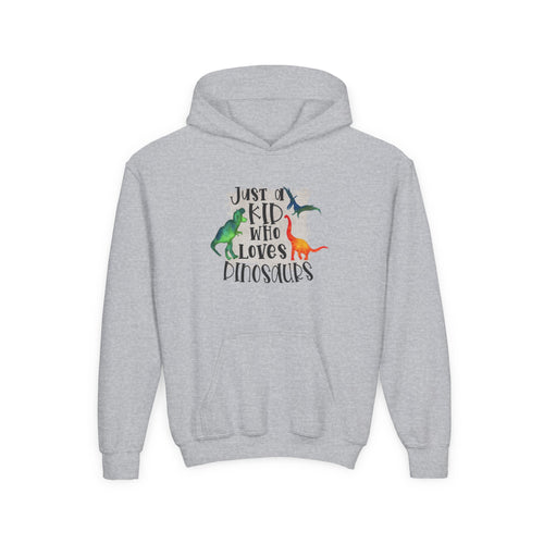 "Just a Kid Who Loves Dinosaurs" Dino Kids Hoodie