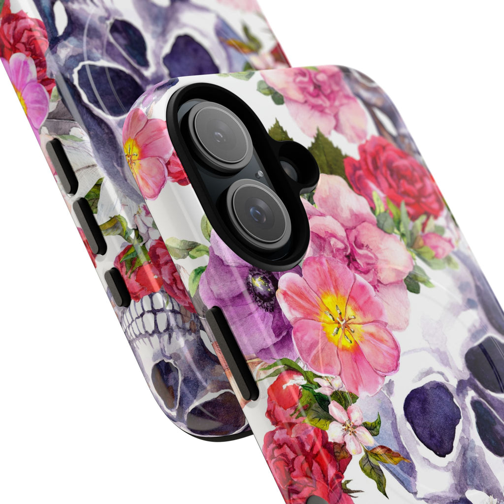 Floral Skull Tough Magnetic Phone Case