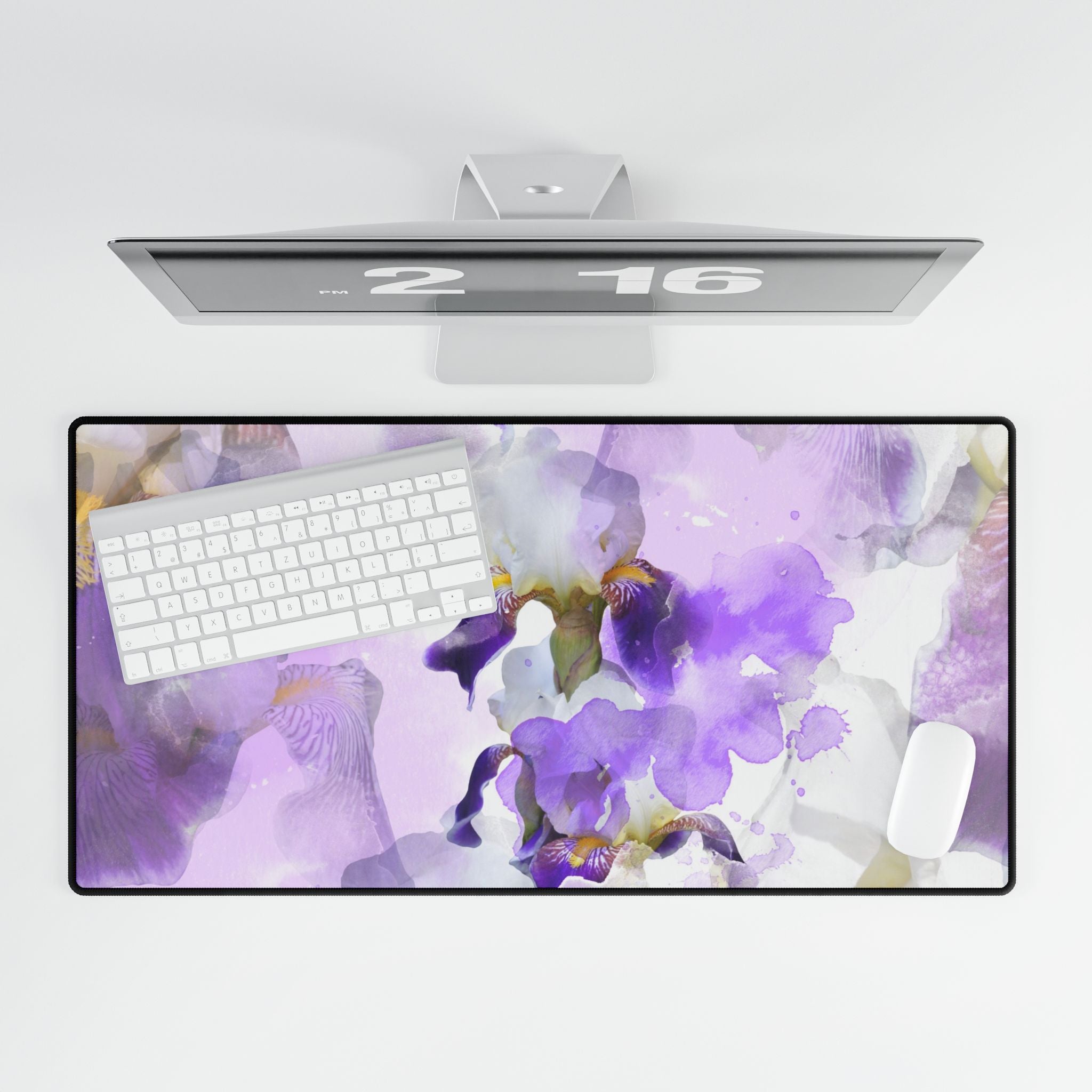 Lavender Iris Watercolour Desk Mat