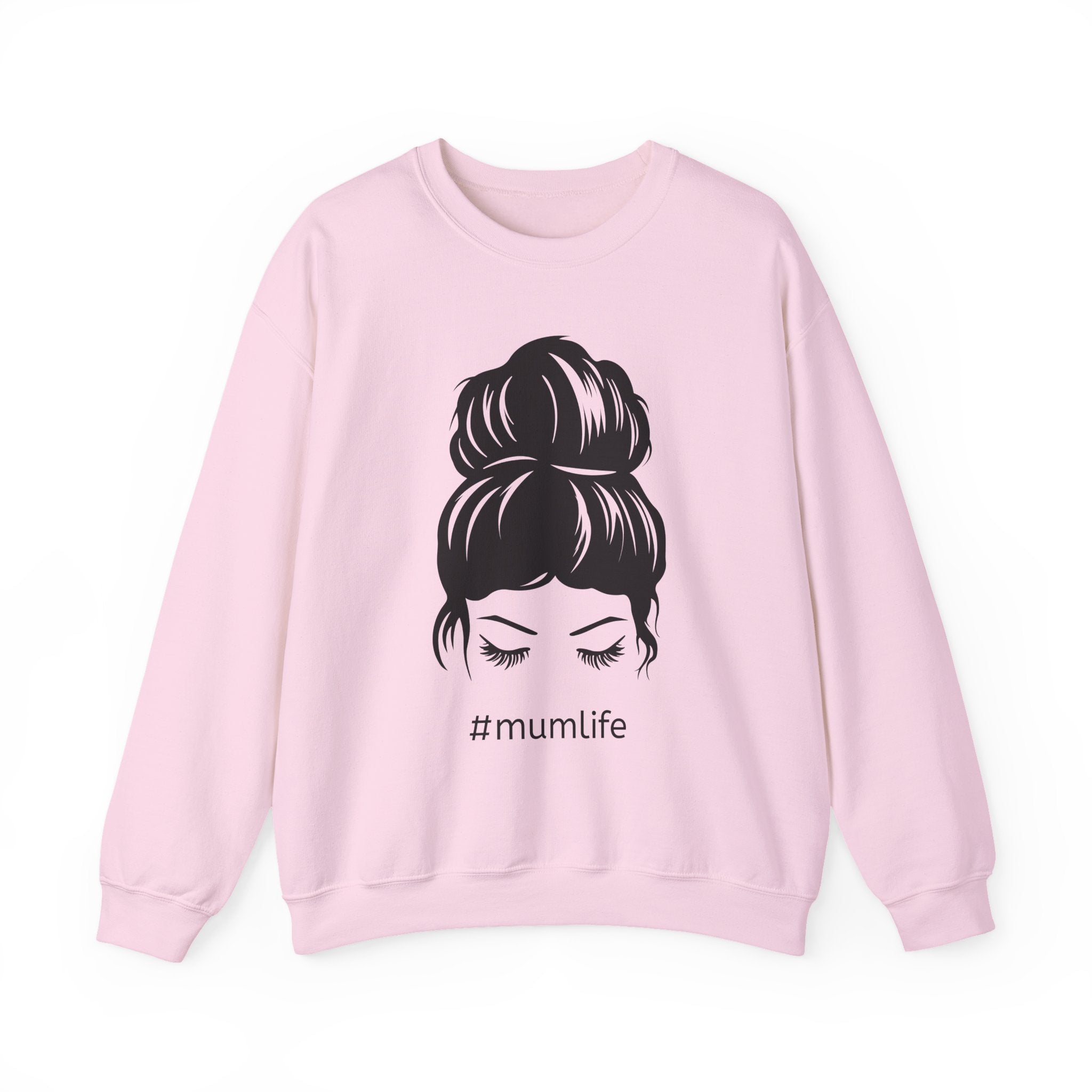 #mumlife Messy Bun Illustration Crewneck