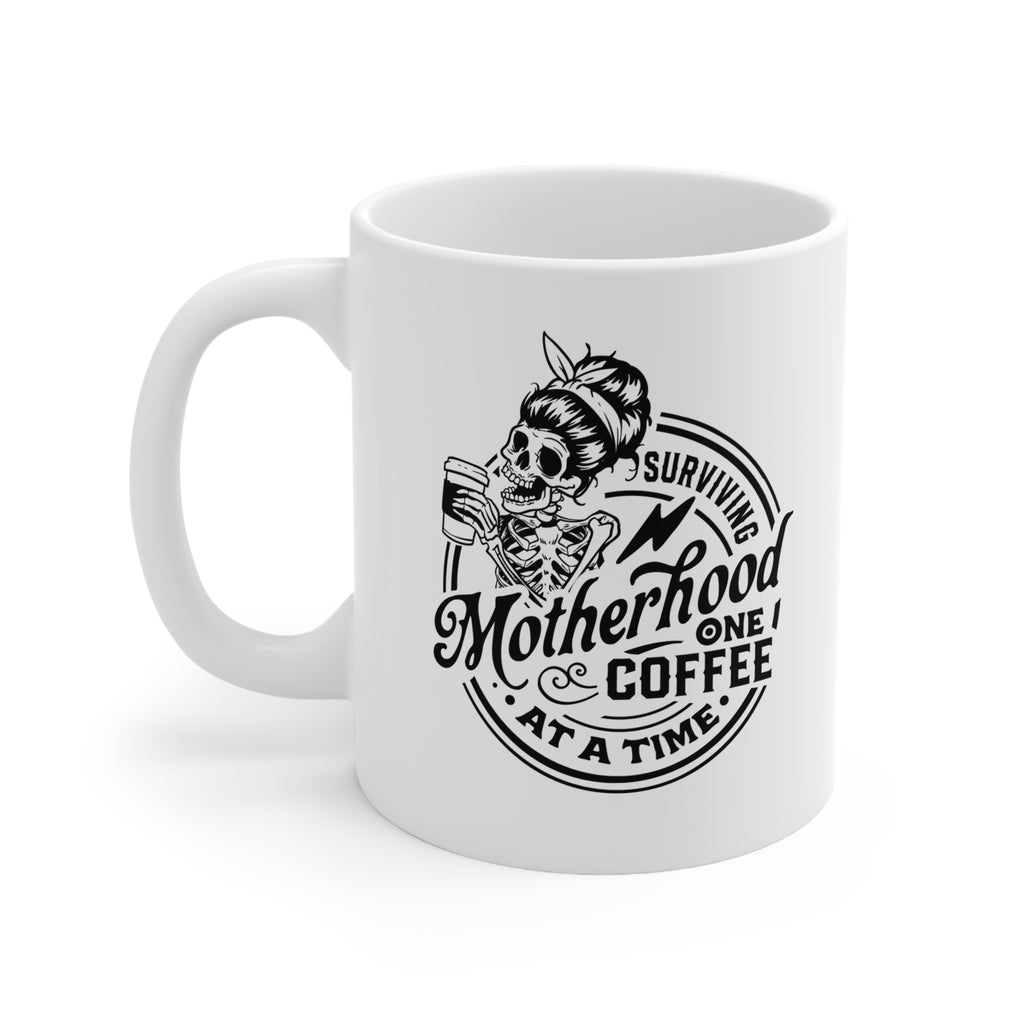 Surviving Motherhood One Coffee at a Time" Ceramic Mug