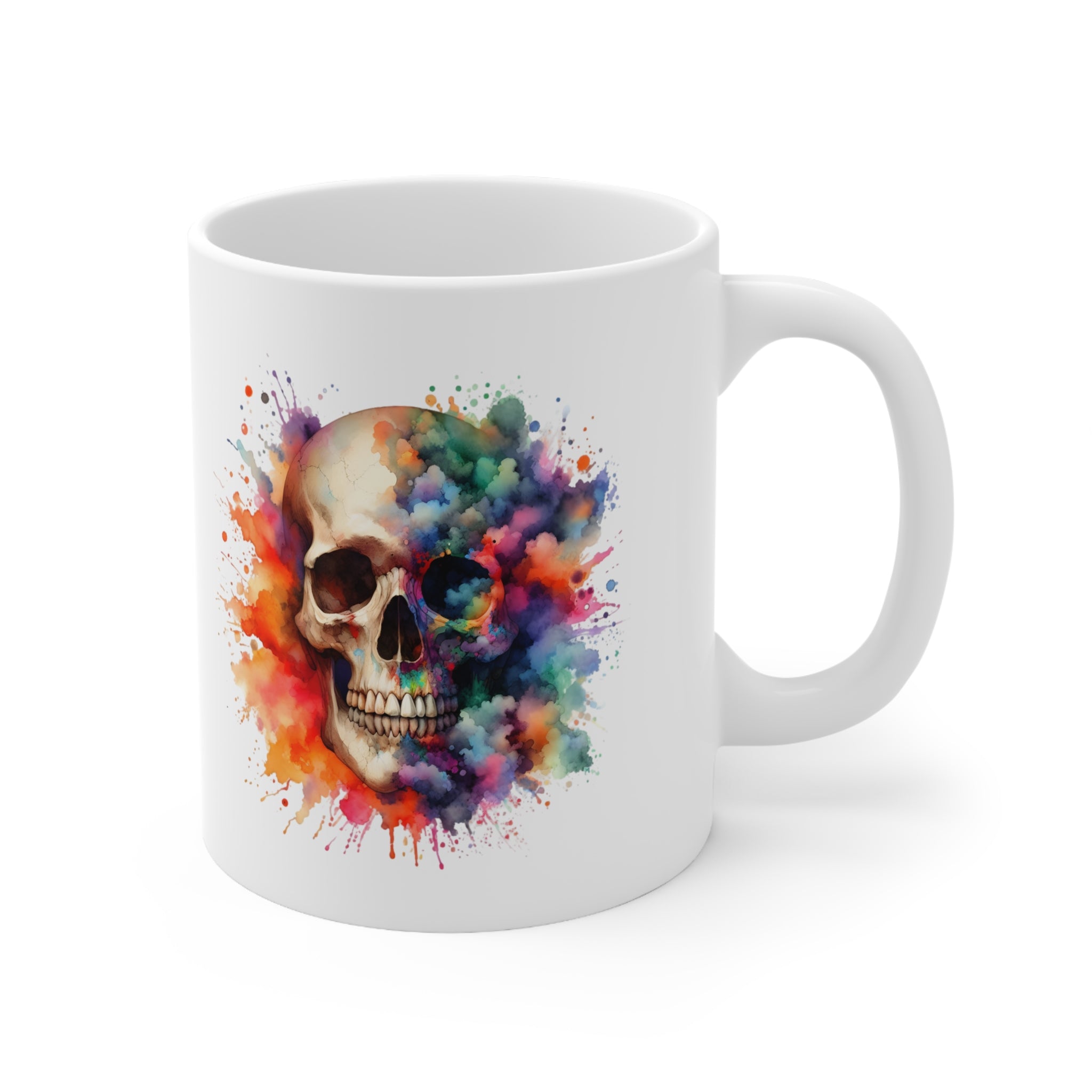Skull Watercolour Ceramic Mug