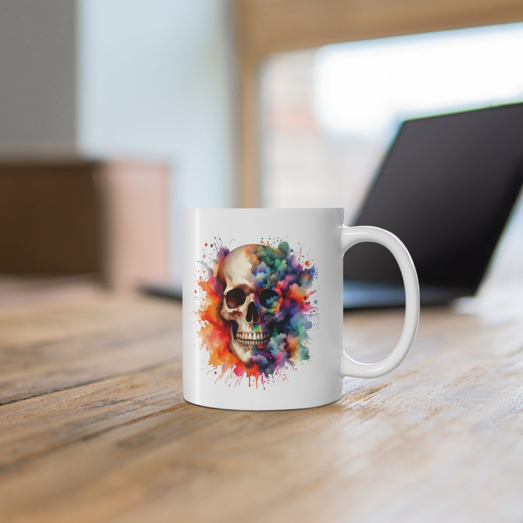 Skull Watercolour Ceramic Mug