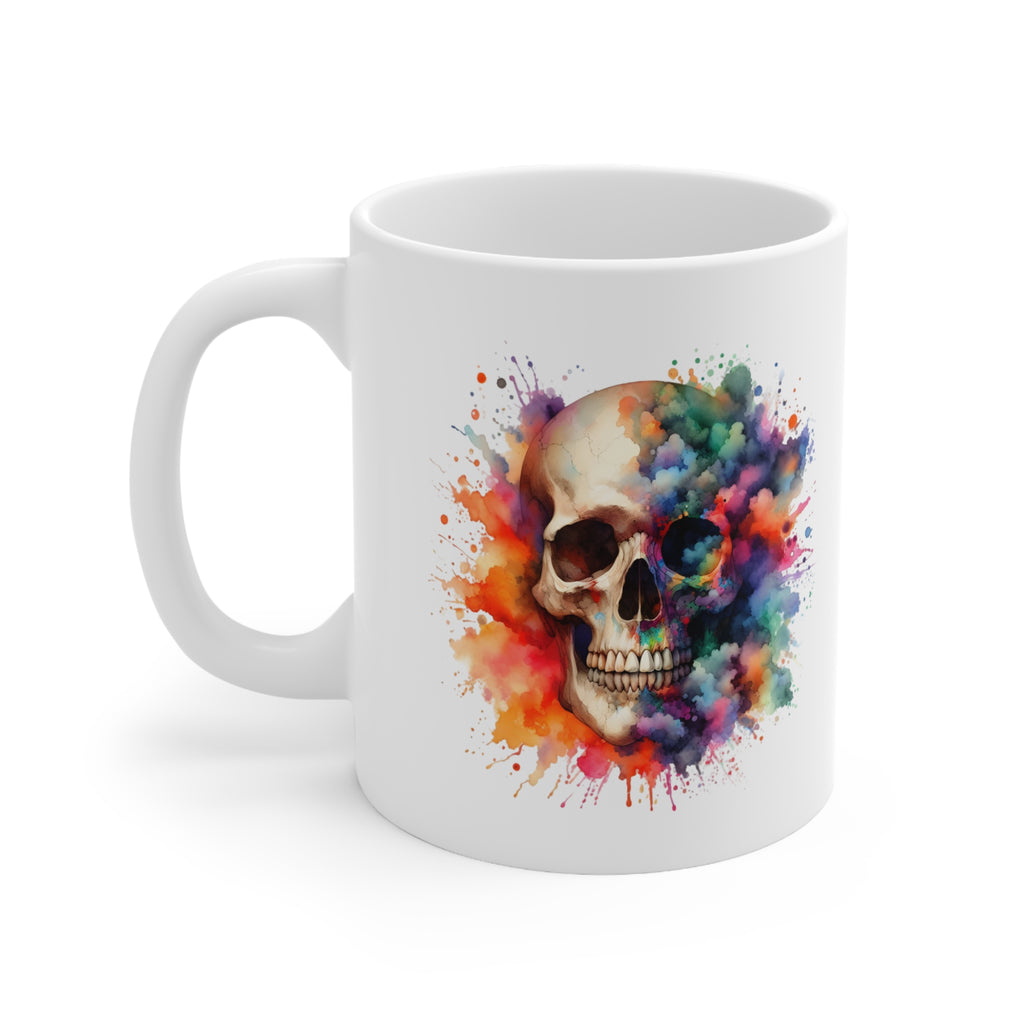 Skull Watercolour Ceramic Mug