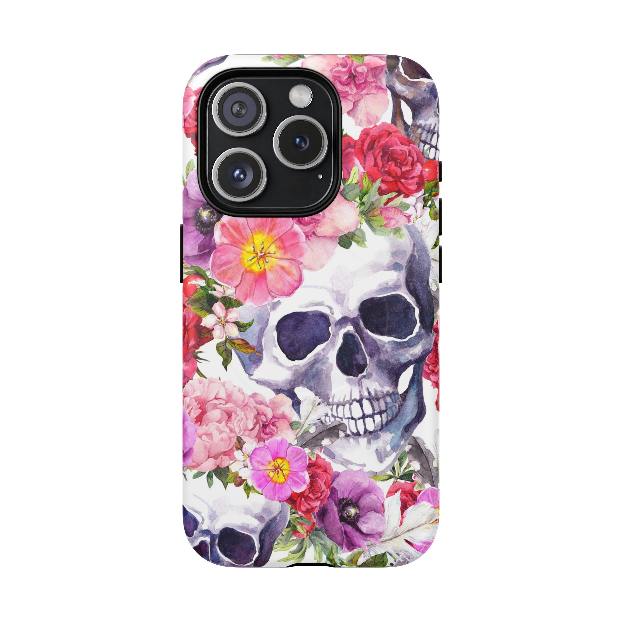 Floral Skull Tough Magnetic Phone Case